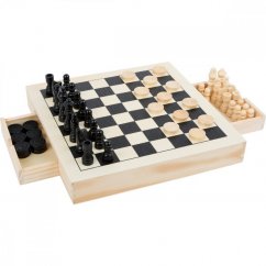Herná súprava šach, dáma a mlyn
